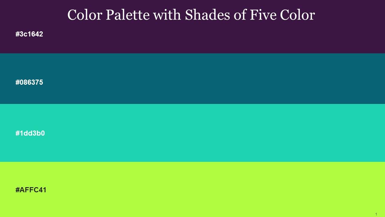 Color Palette With Five Shade Kaitoke Green Atoll Java Green Yellow PPT ...