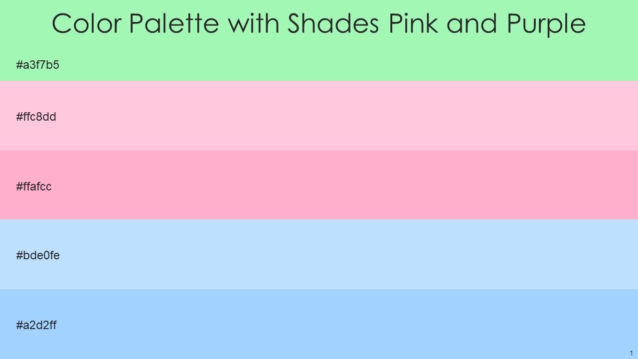 Color Palette With Five Shade Magic Mint Pastel Pink Carnation