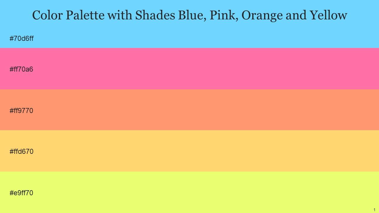 Color Palette With Five Shade Malibu Hot Pink Atomic Tangerine
