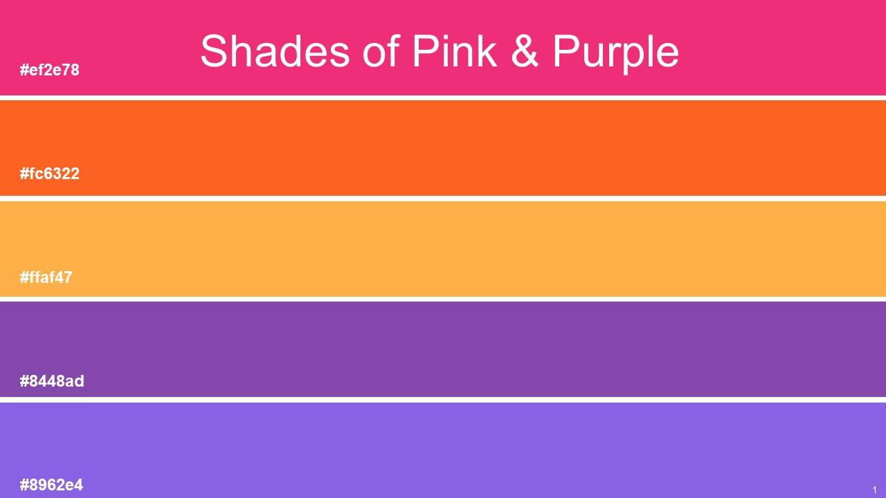 Color Palette With Five Shade Medium Purple Studio Yellow Orange ...