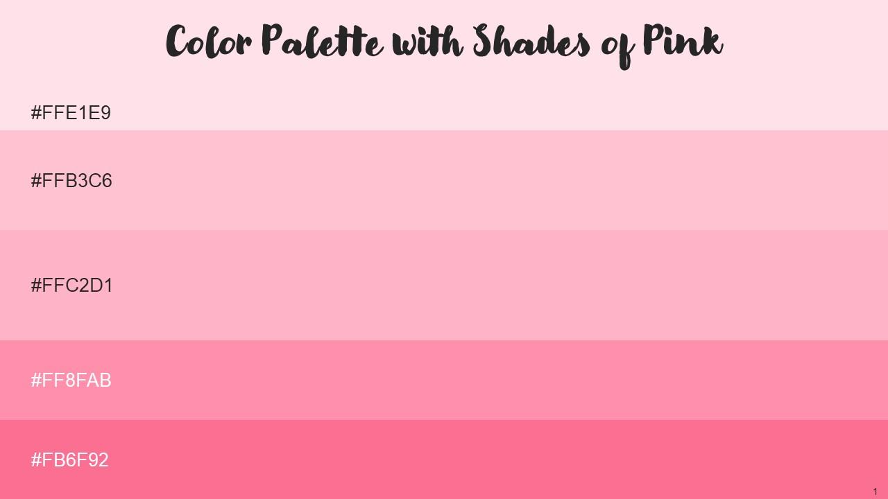 Color Palette With Five Shade Pale Rose Pink Pink Pink Salmon