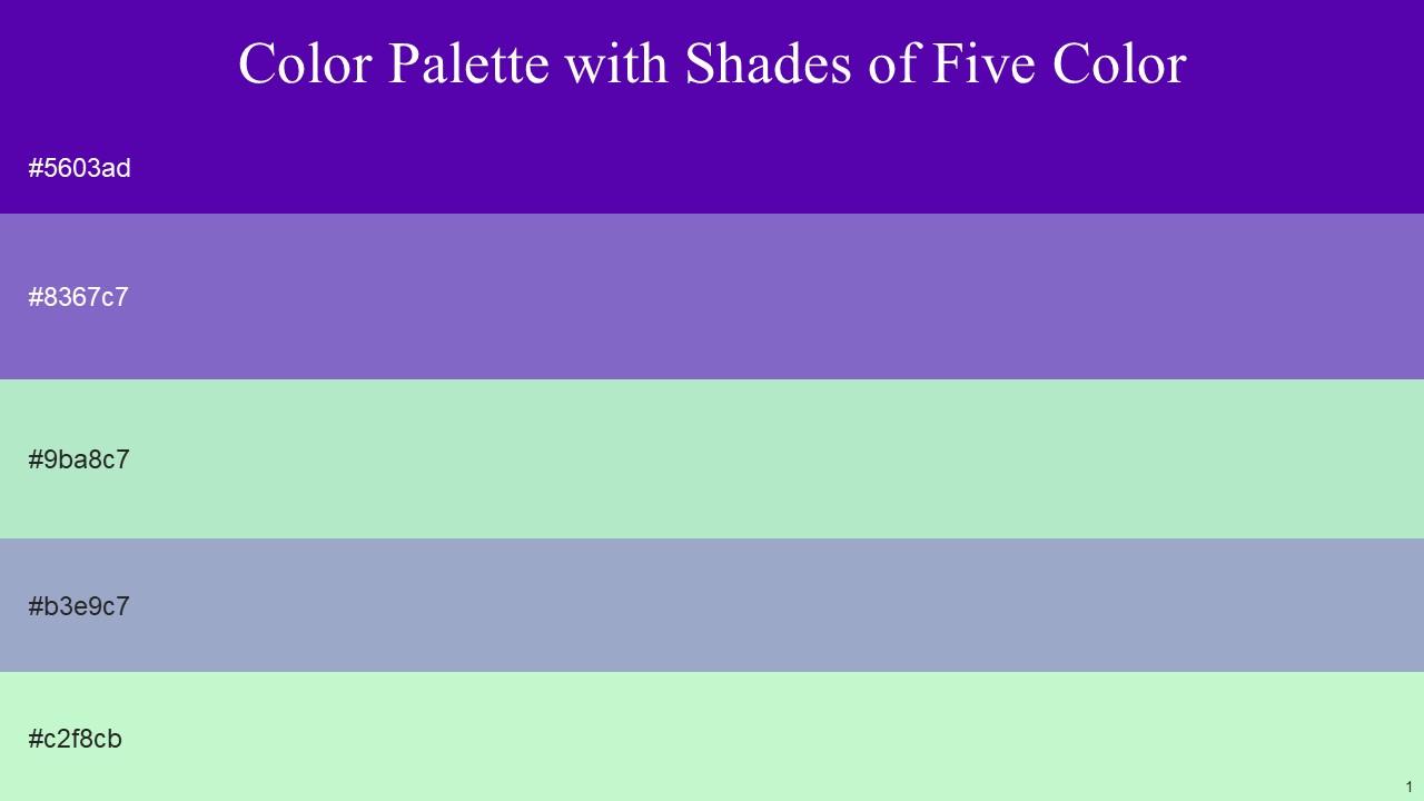 Color Palette With Five Shade Purple Blue Marguerite Rock Blue Padua