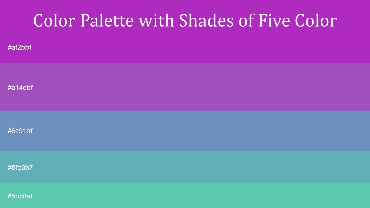 Color Palette With Five Shade Purple Heart Amethyst Ship Cove Tradewind ...