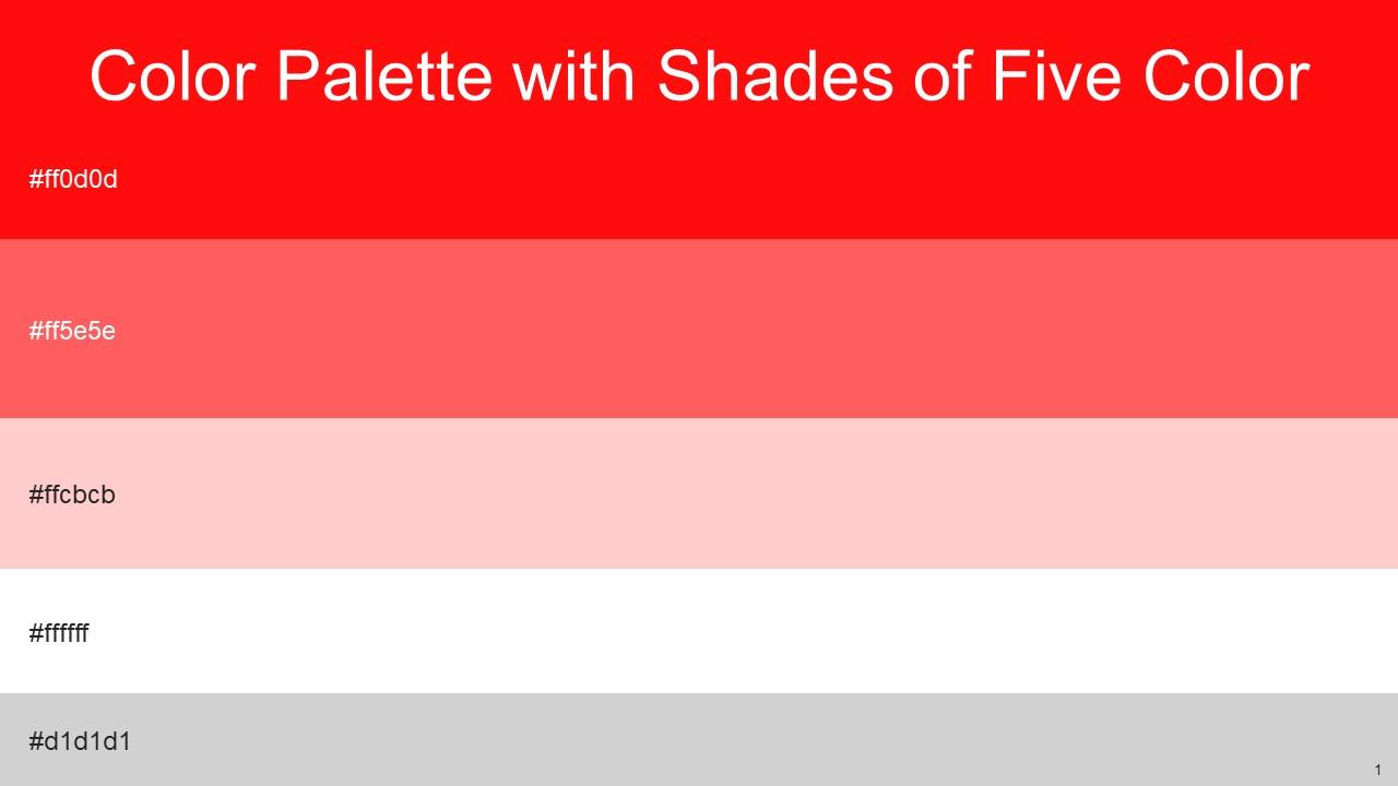 Color Palette With Five Shade Red Bittersweet Your Pink White Alto Slide01