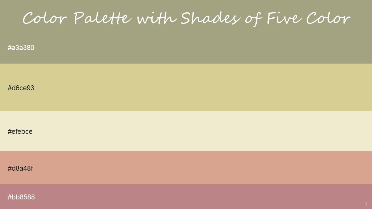 Color Palette With Five Shade Tallow Winter Hazel Parchment Petite Orchid Brandy Rose Slide01