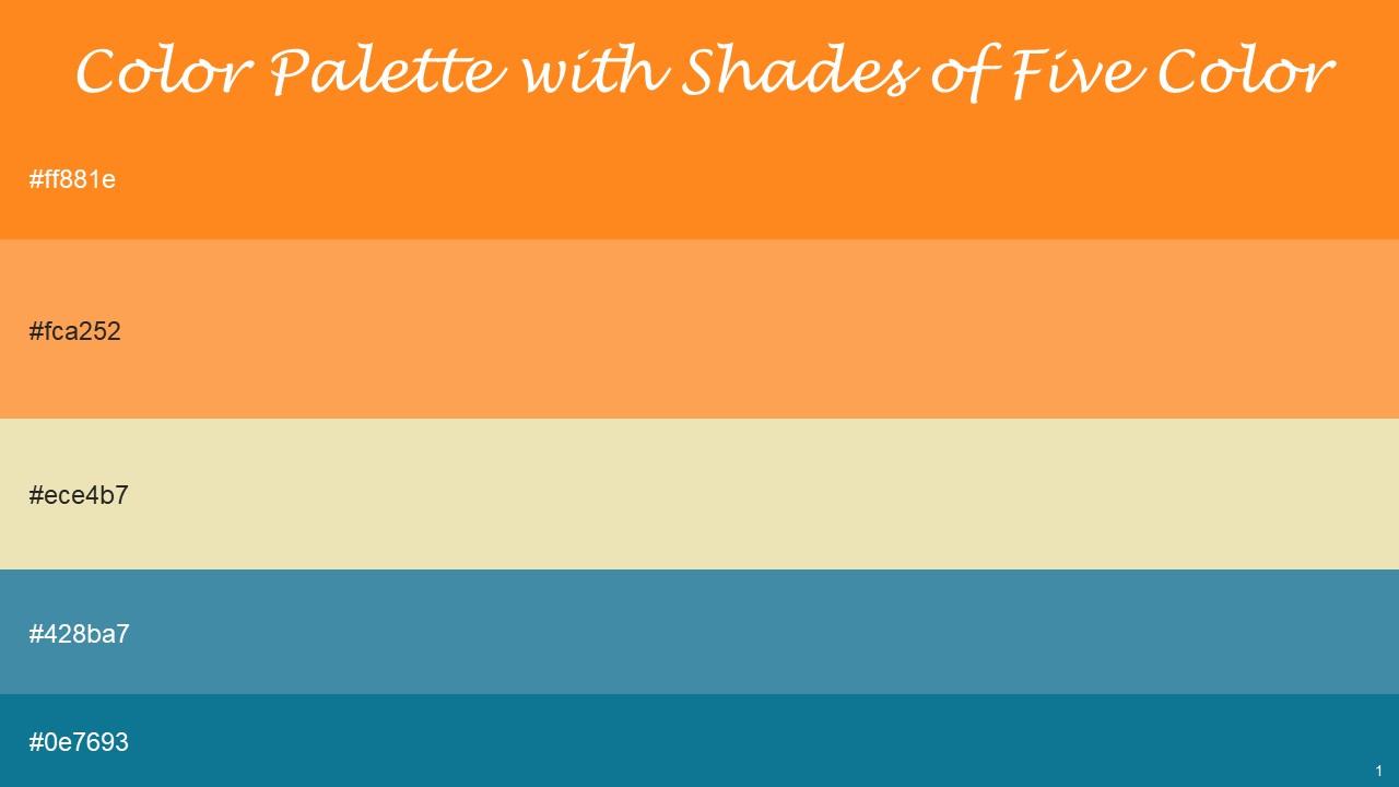 Color Palette With Five Shade West Side Tan Hide Fall Green Steel Blue