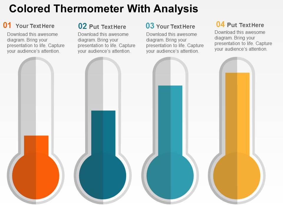 Colored thermometer with analysis powerpoint slides Slide01