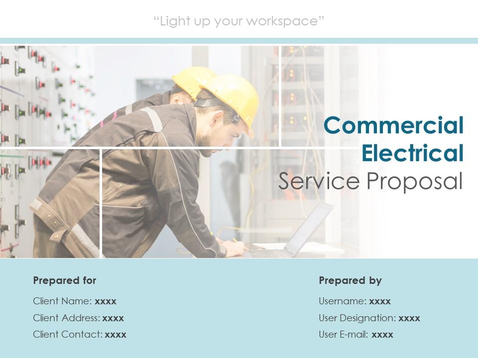 Commercial Electrical Service Proposal Powerpoint Presentation Slides Slide01