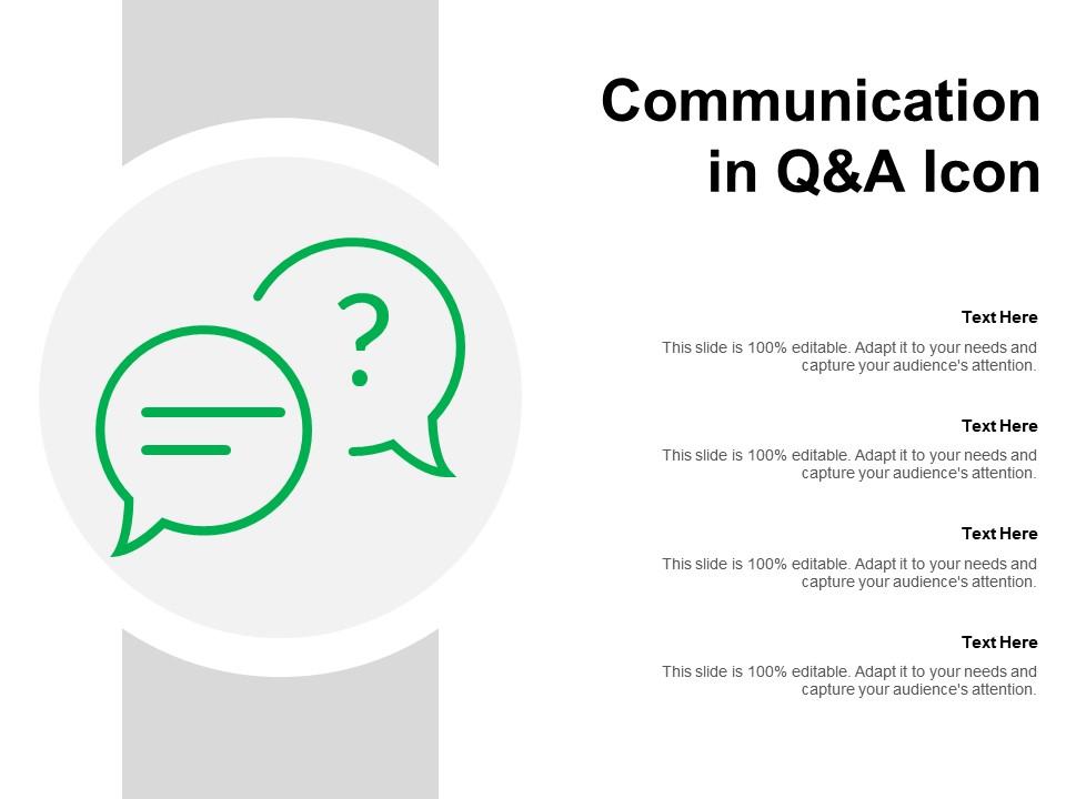 Communication In Q And A Icon Presentation Graphics Presentation PowerPoint Example Slide