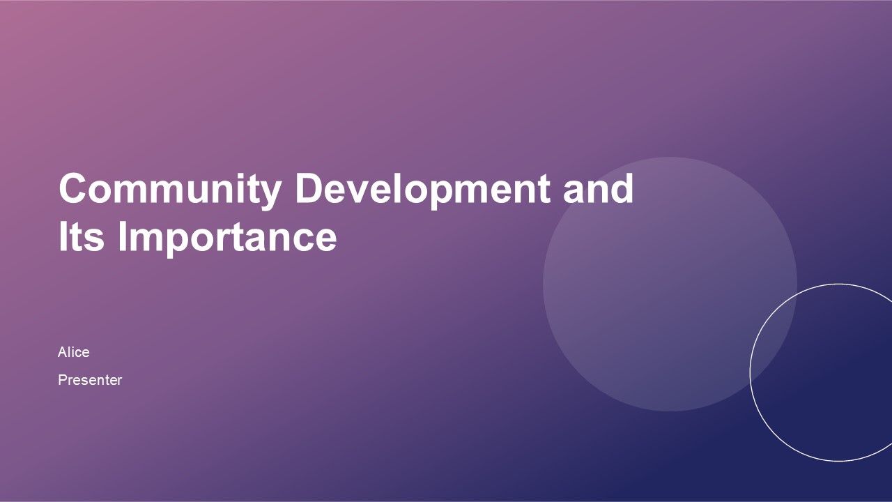 Community Development And Its Importance PPT Structure ACP