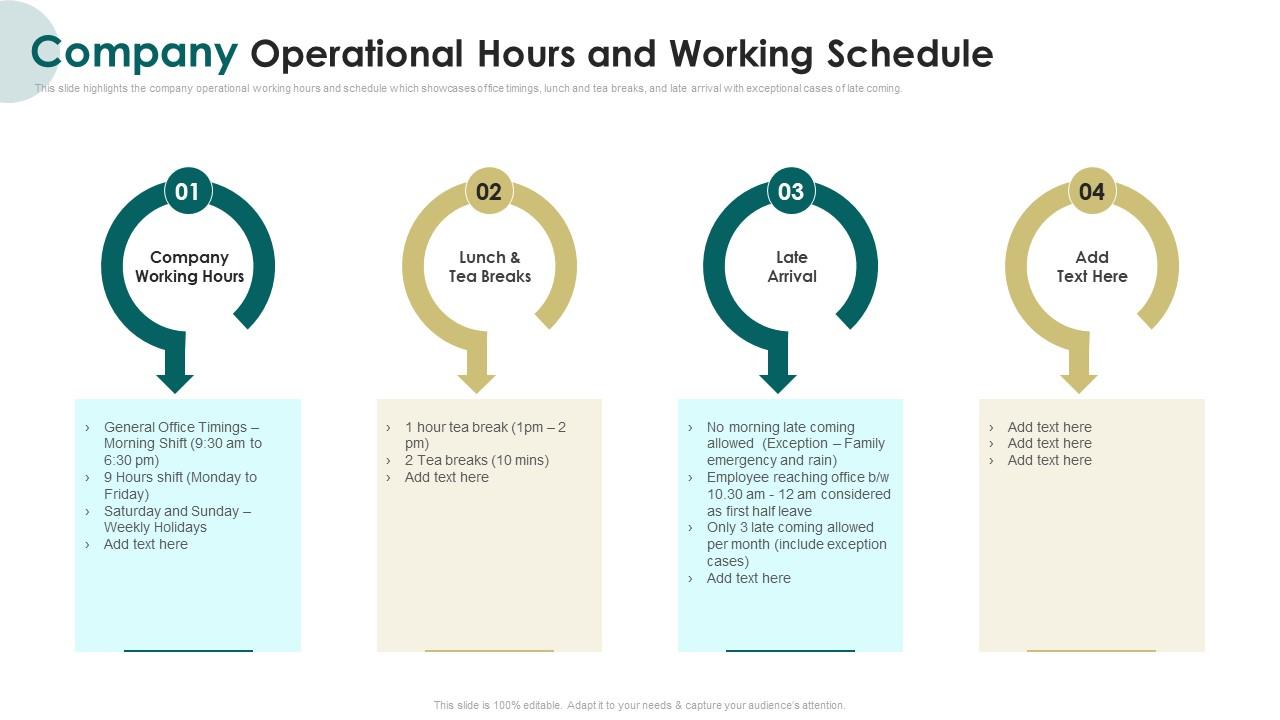 Company Operational Hours And Working Schedule Induction Program For New Employees Slide01