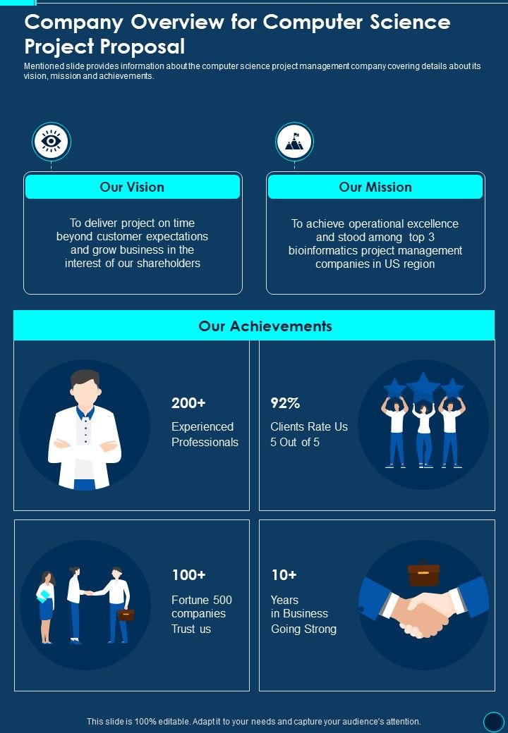 Company Overview For Computer Science Project Proposal One Pager Sample ...