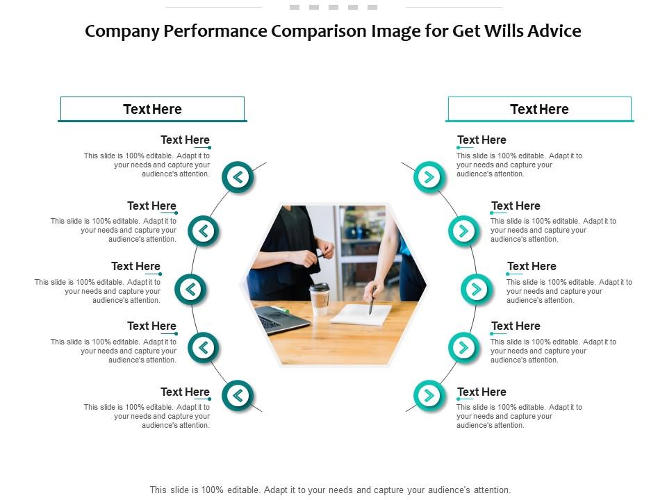 Company performance comparison image for get wills advice infographic template Slide01