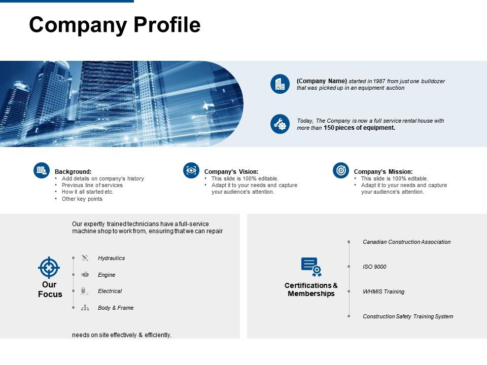 Company Profile: Một hồ sơ công ty chuyên nghiệp có thể giúp tăng tính pháp lý và hình ảnh đối với khách hàng. Với PowerPoint, bạn có thể tạo ra một hồ sơ chuyên nghiệp và thuyết phục. Hãy xem hình ảnh liên quan để khám phá chi tiết hơn về hồ sơ công ty!