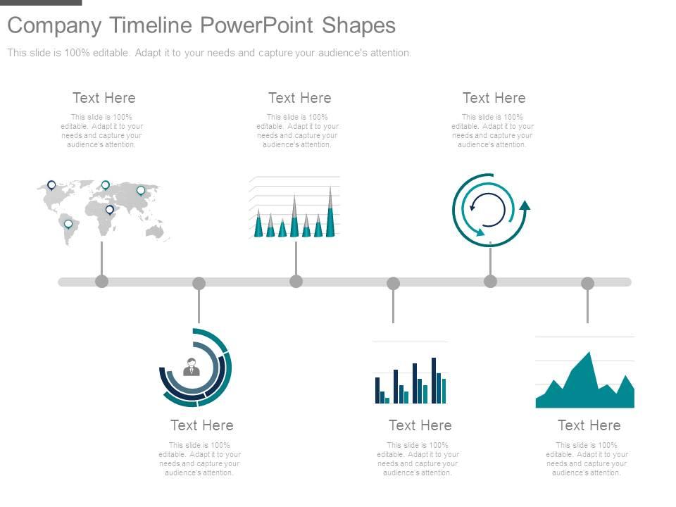 Company timeline powerpoint shapes Slide01