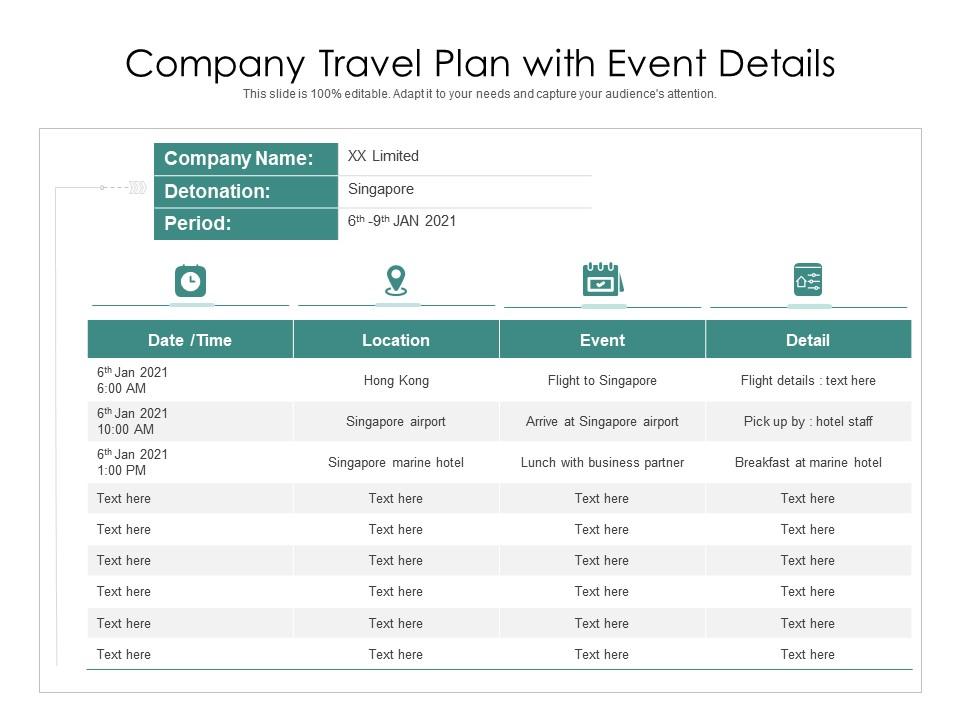 corporate travel plan template