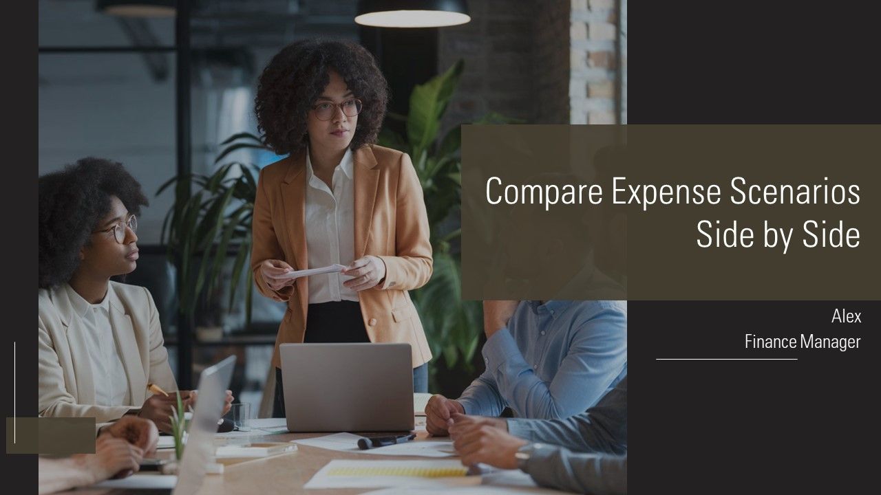 Compare Expense Scenarios Side By Side PPT Summary AT Compare Expense Scenarios Side By Side PPT Summary AT