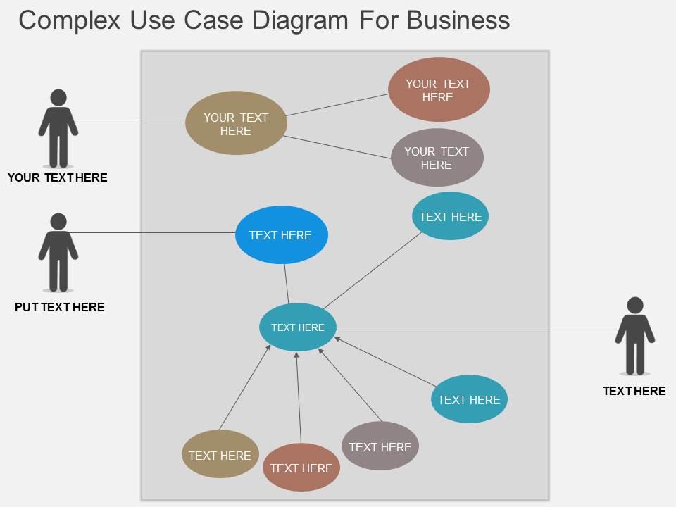 Complex Use Case Diagram For Business Flat Powerpoint Design ...