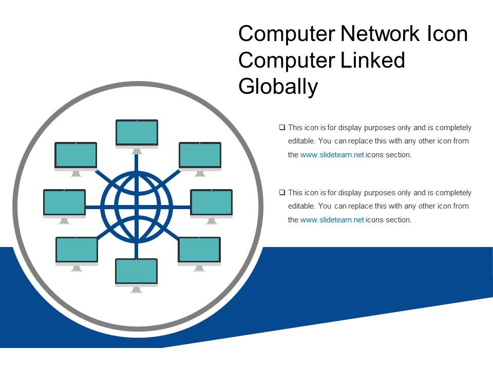 Computer network icon computer linked globally Slide01