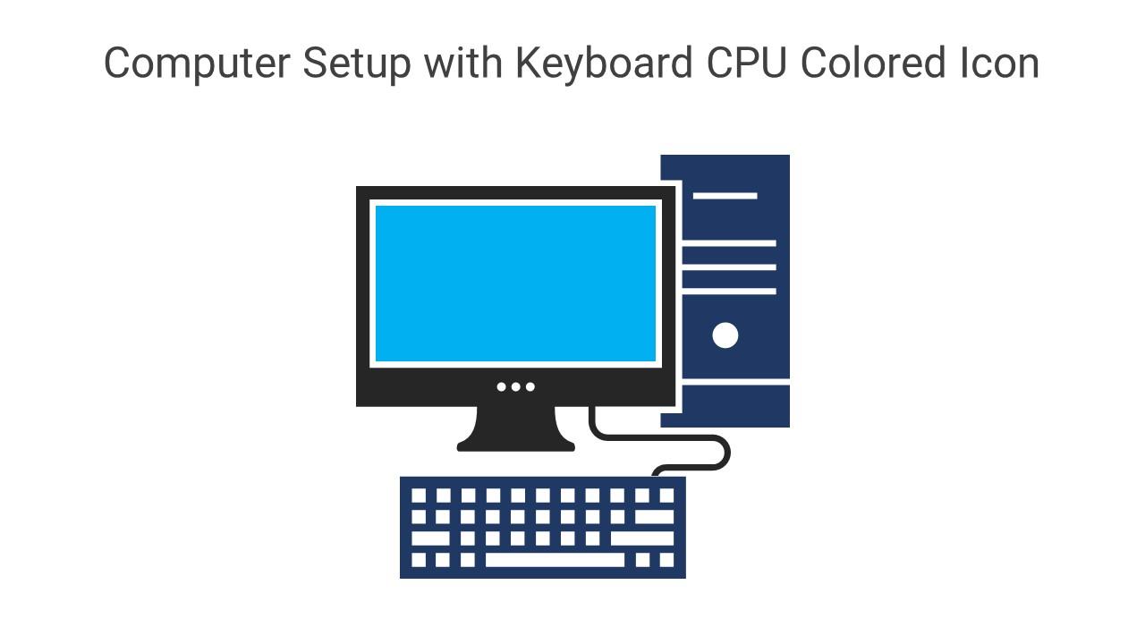 Computer Setup With Keyboard CPU Colored Icon In Powerpoint Pptx Png And Editable Eps Format