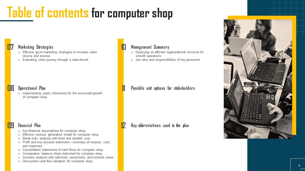 Computer Shop Business Plan Powerpoint Presentation Slides PPT Example