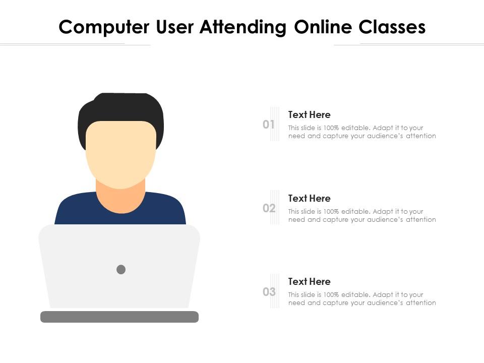 Computer user attending online classes | Presentation Graphics ...