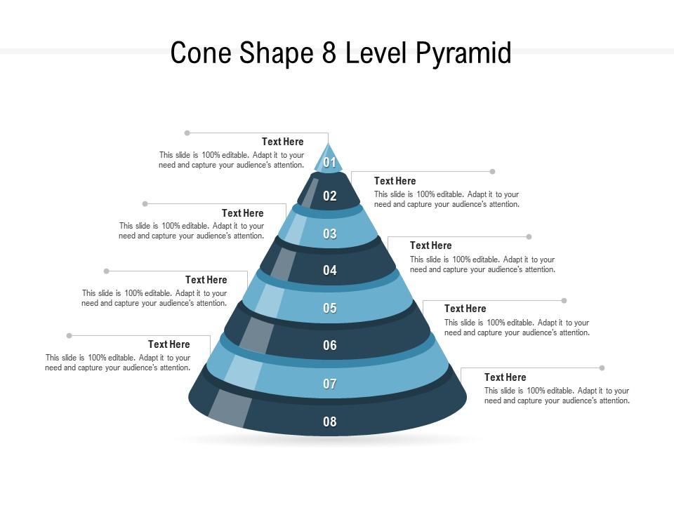 Cone Shape 8 Level Pyramid Graphics Presentation Background for