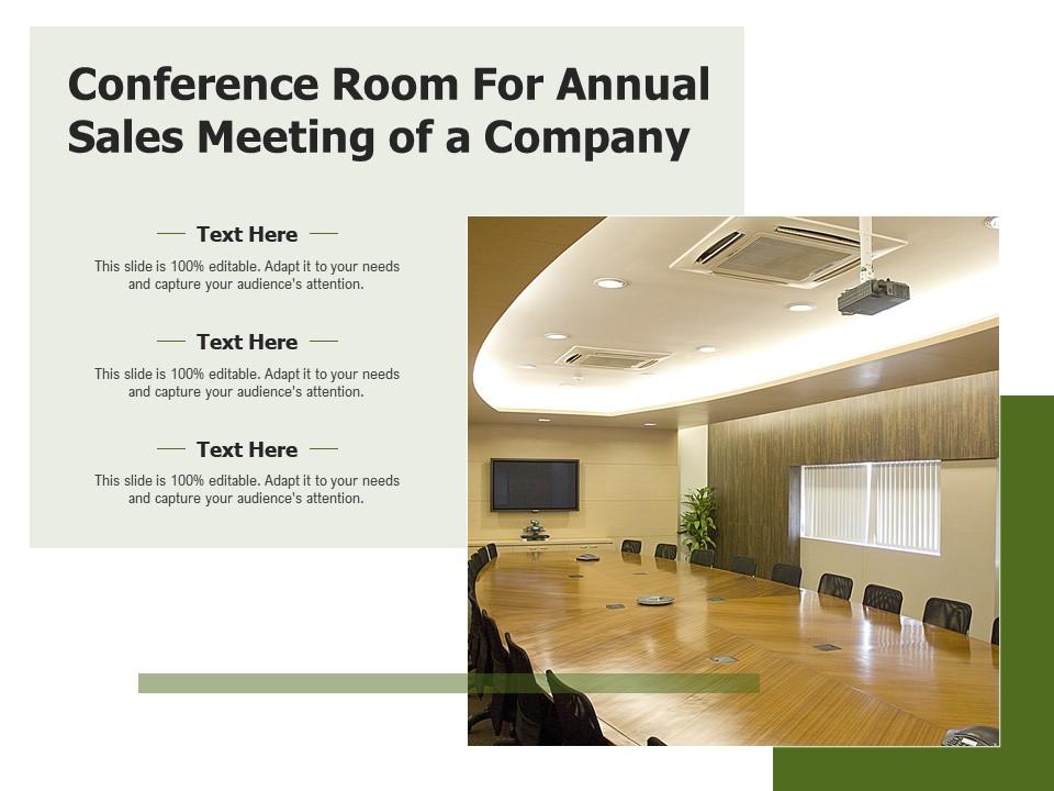 Conference room for annual sales meeting of a company Slide01