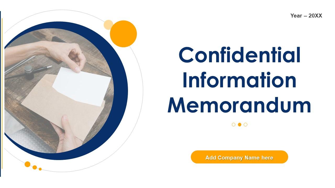 Confidential information memorandum ppt template
