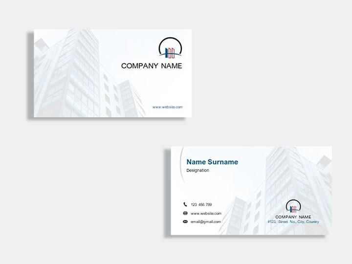 Construction contractor business card design template Slide01