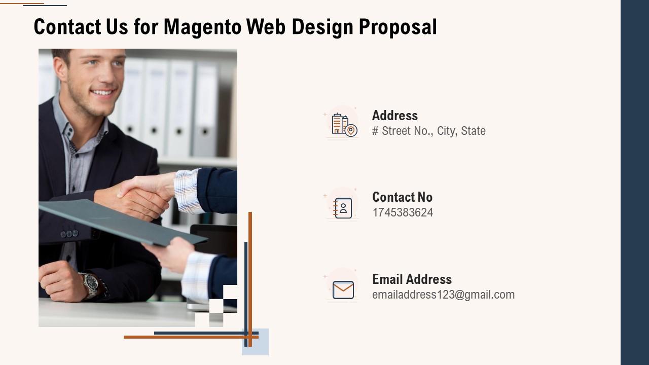 Contact us for magento web design proposal ppt powerpoint presentation icon deck Slide01