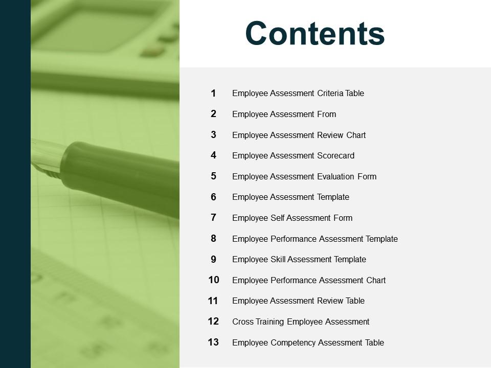 Contents employee performance l292 ppt powerpoint presentation examples Slide01