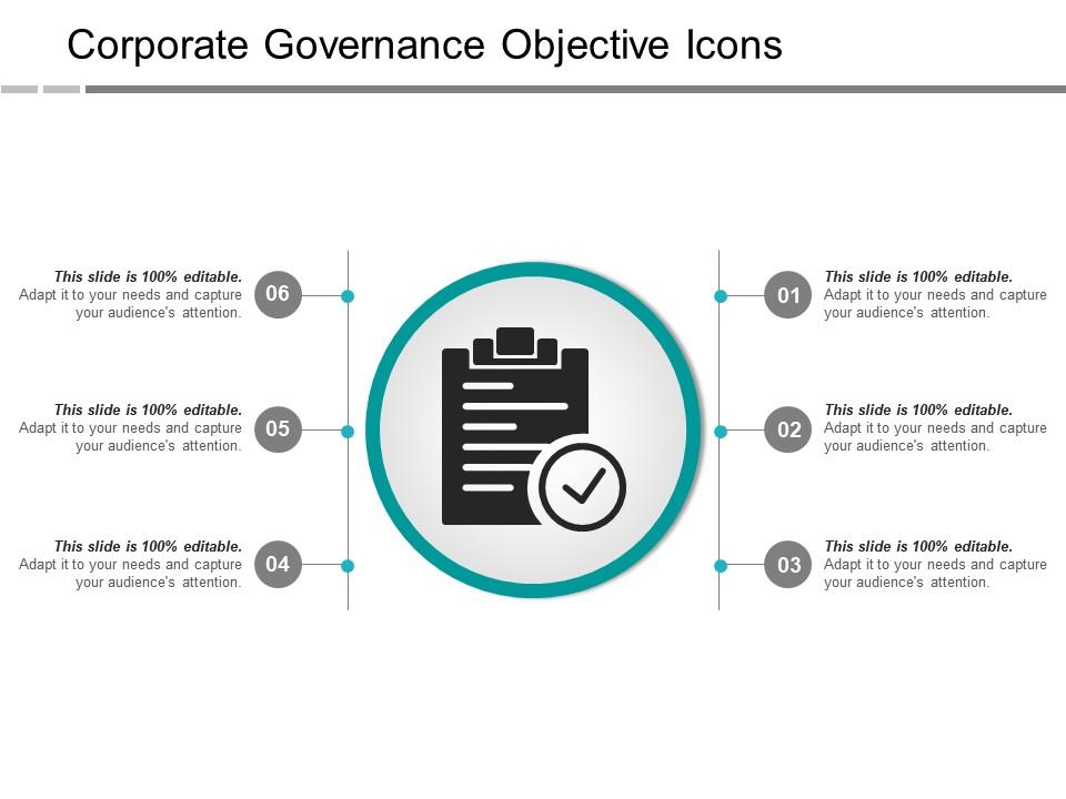 Corporate governance objective icons ppt images | Presentation Graphics ...