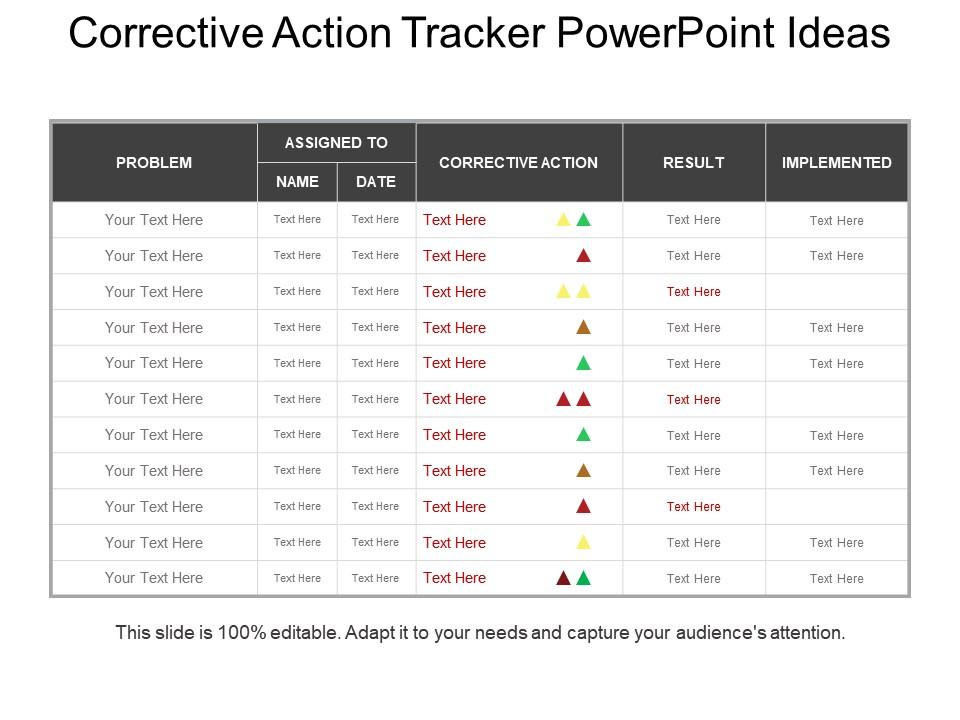 Corrective action tracker powerpoint ideas Slide00