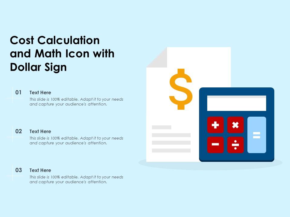 Cost calculation and math icon with dollar sign Slide00
