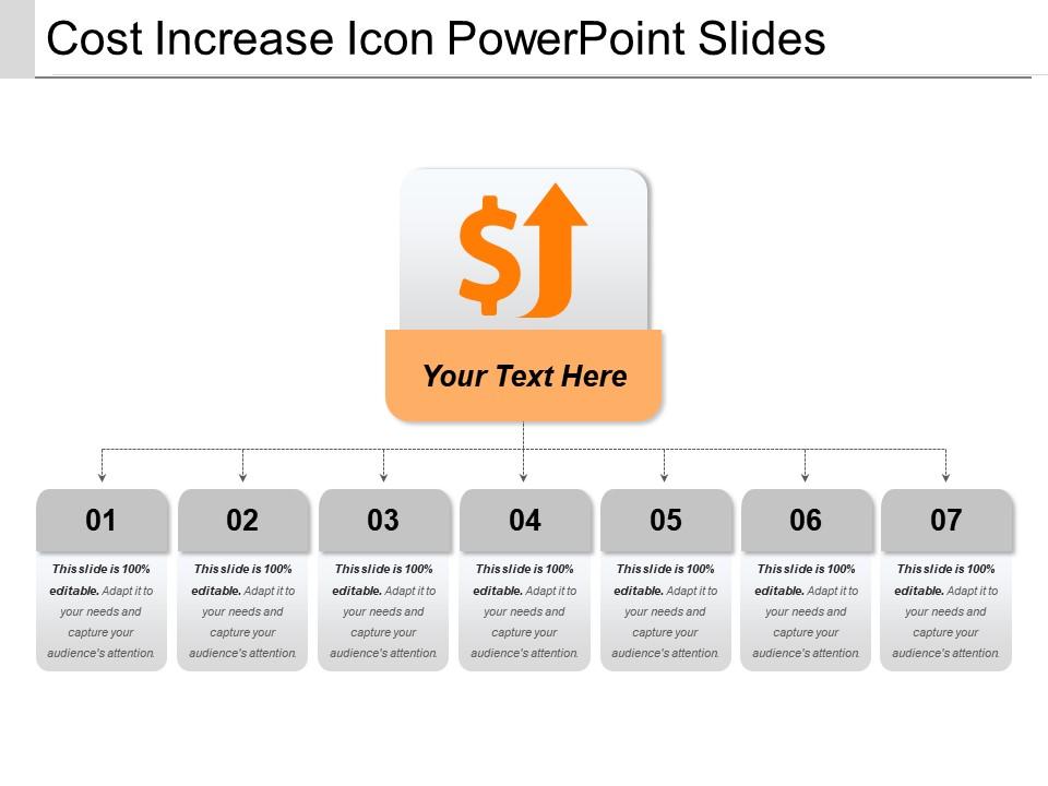 Cost increase icon powerpoint slides Slide01