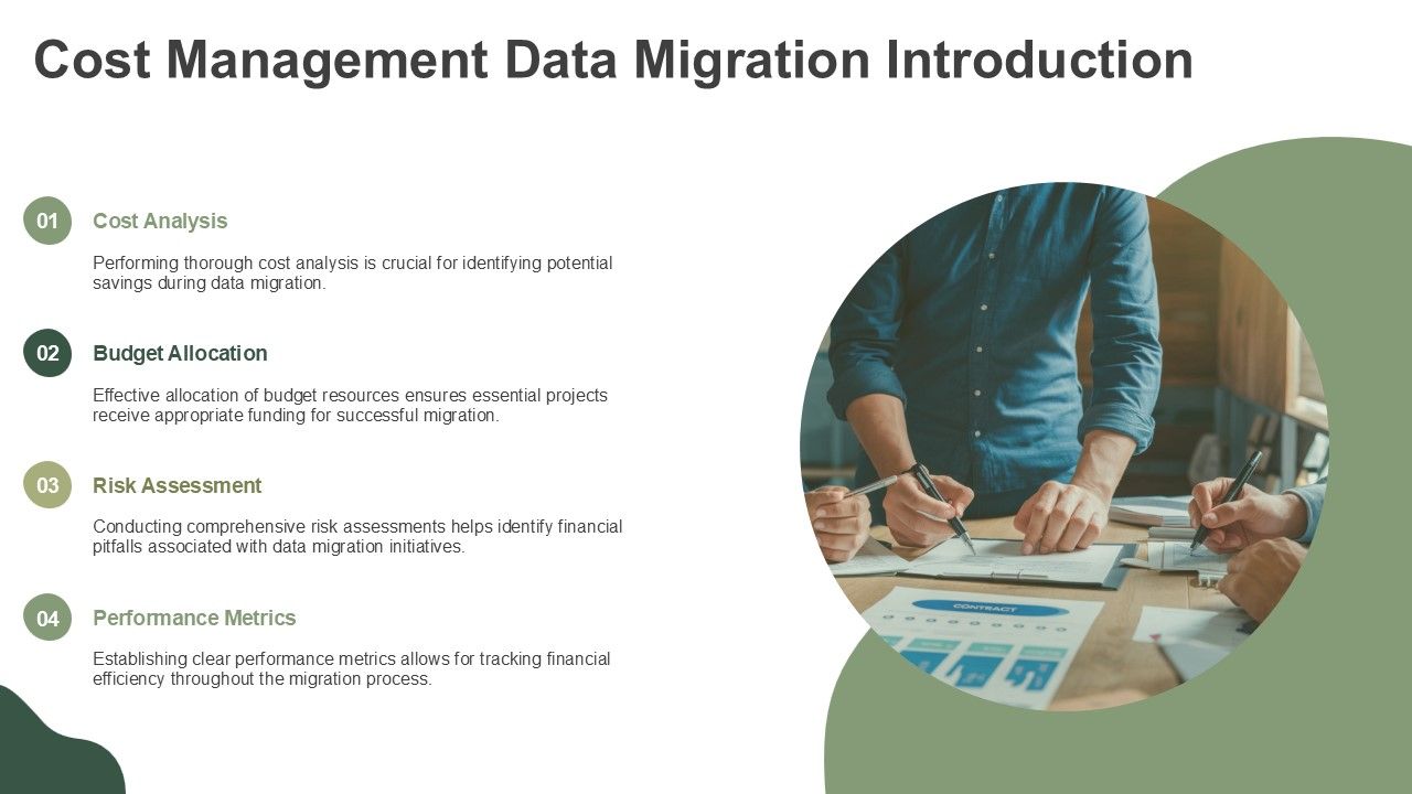 Cost Management Data Migration Initiatives PPT Sample AT