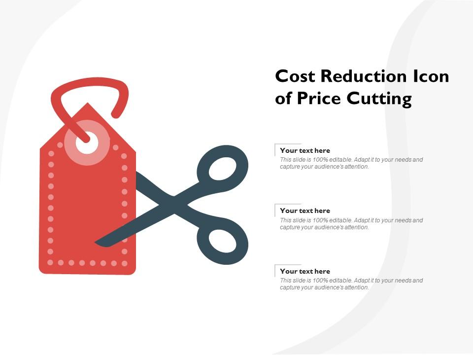 Cost reduction icon of price cutting