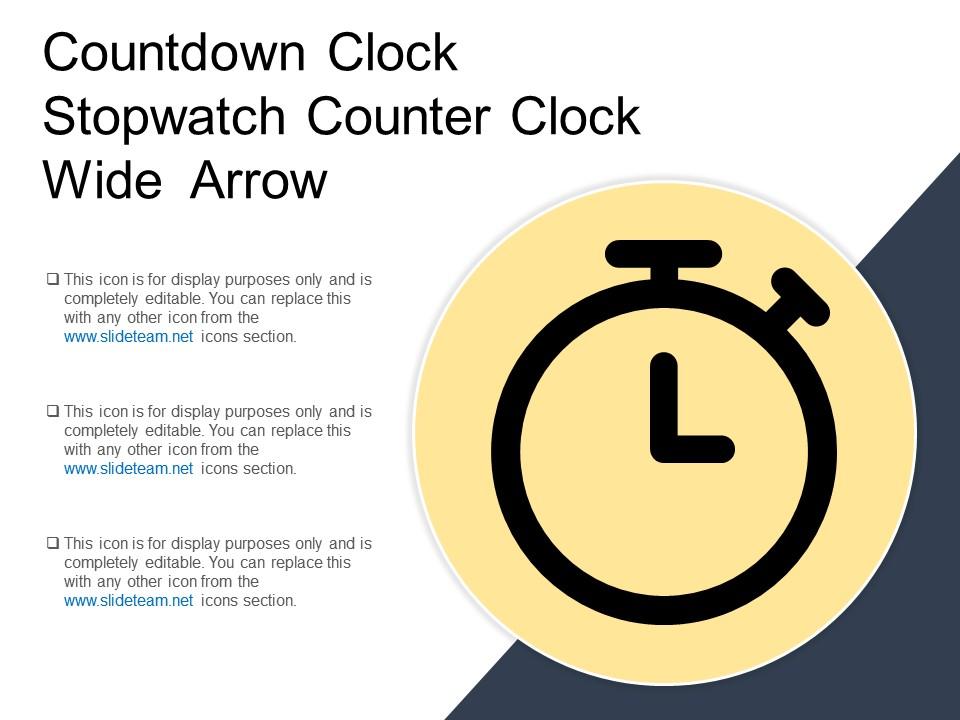 Countdown Clock Stopwatch Counter Clock Wide Arrow Presentation