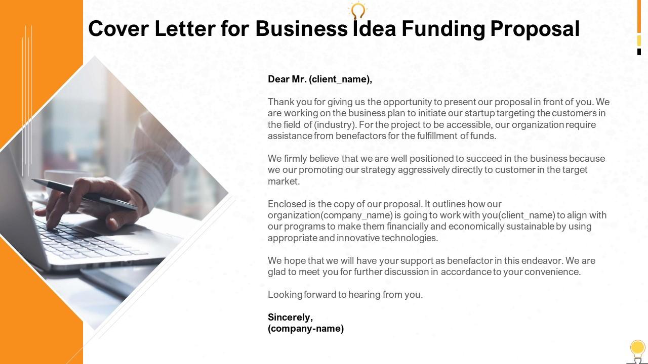 cover letter for business funding