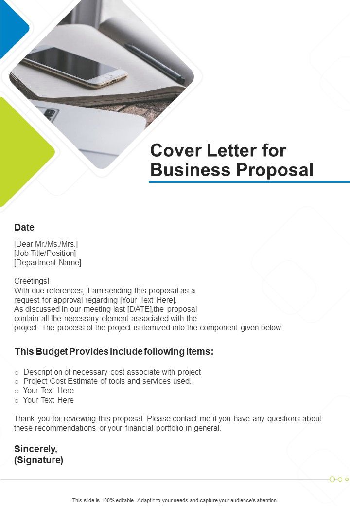 cover letter for business proposal sample