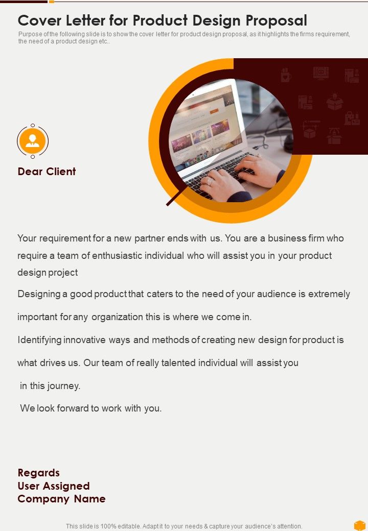 Cover Letter For Product Design Proposal One Pager Sample Example