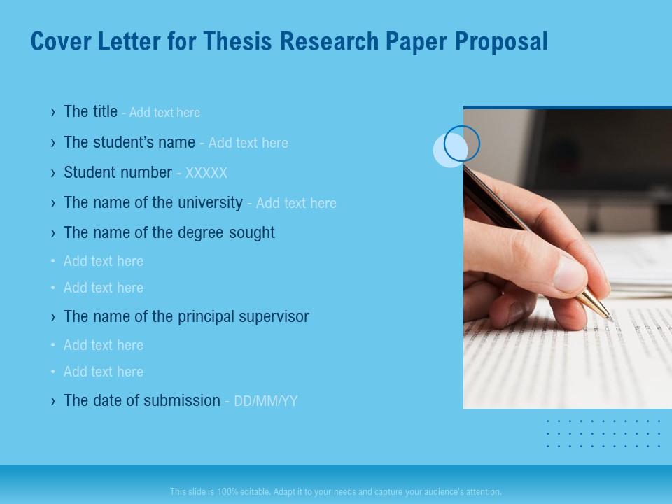 Cover letter for thesis research paper proposal ppt powerpoint model Slide00