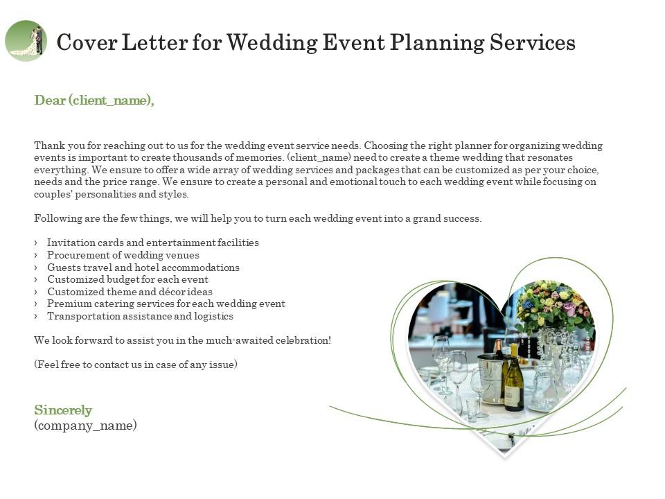wedding planning intern cover letter