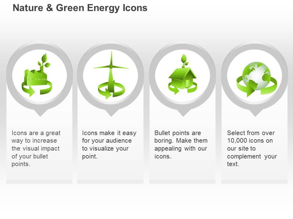 Cp four unique symbols for green energy use ppt icons graphics Slide01