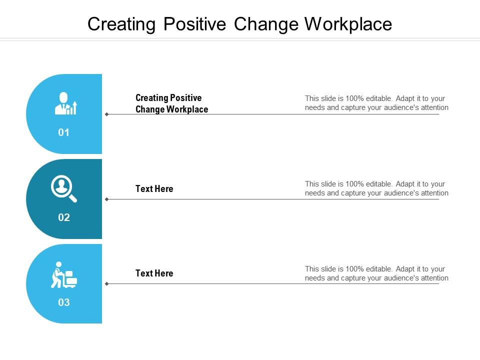 Creating Positive Change Workplace Ppt Powerpoint Presentation Pictures  Background Image Cpb | Presentation Graphics | Presentation PowerPoint  Example | Slide Templates