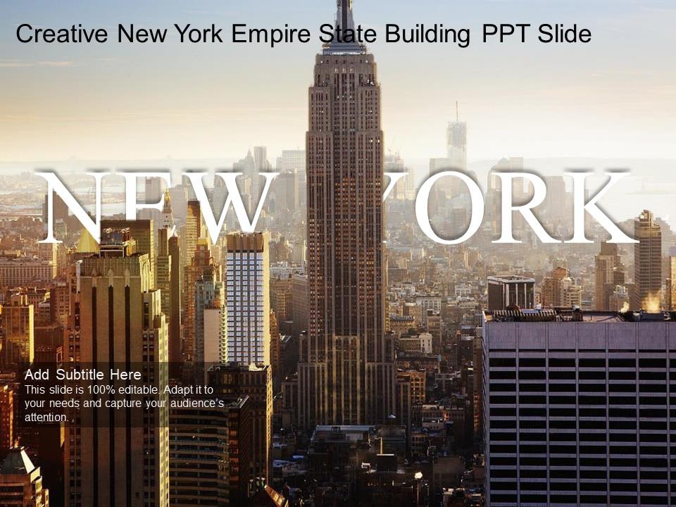 Creative new york empire state building ppt slide