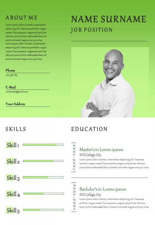 Creative resume powerpoint template with work experience Slide01