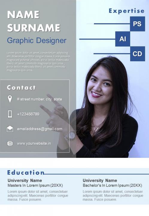 Creative resume template for professionals visual cv a4 size Slide01