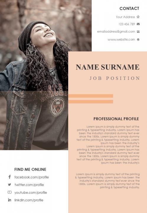 Creative Visual Resume Powerpoint Infographic Template Presentation 